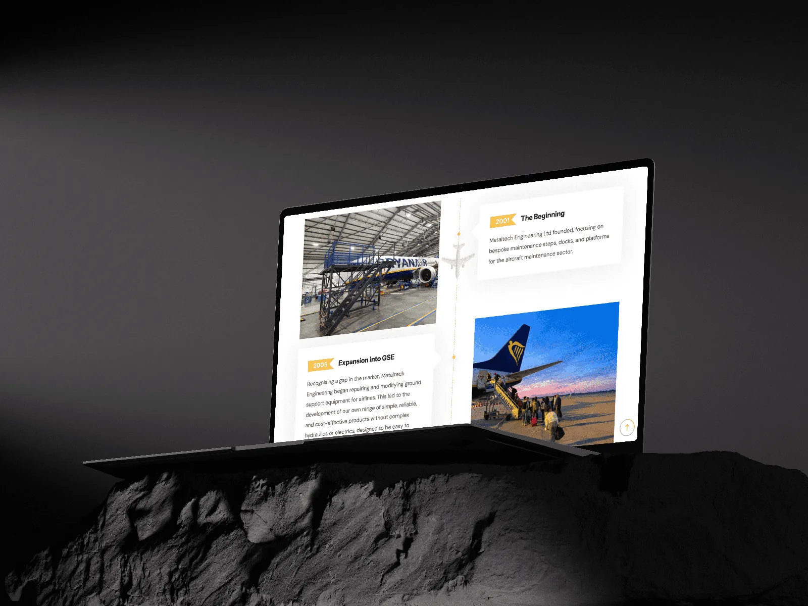 Client website timeline design by Graphic House.