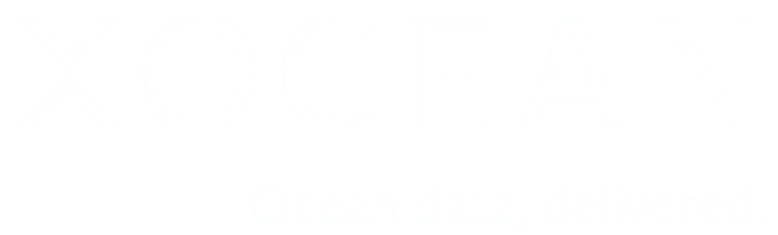 XOCEAN logo and tagline "Ocean data, delivered" for brand identity design.